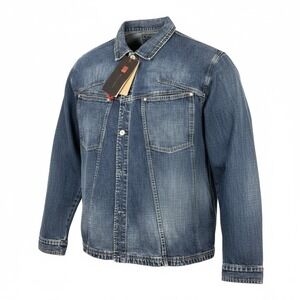 Vintage Marithe Francois Girbaud Distressed Blue Denim Trucker‎ Jacket XXL NEW